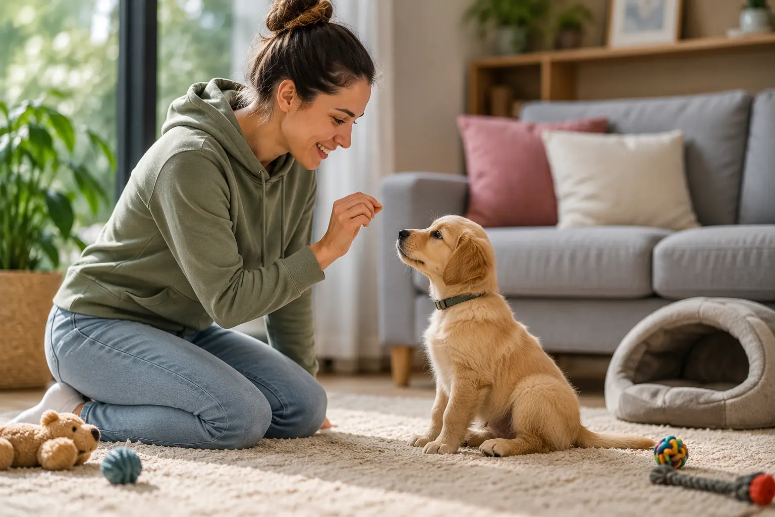 Puppy being Trained